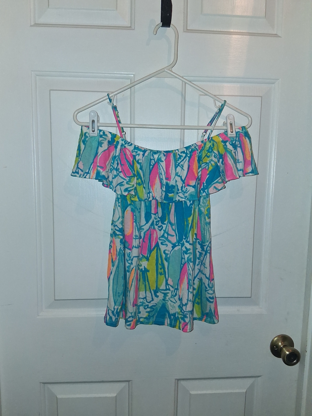 Lilly Pulitzer Off-Shoulder Ruffle Top Size Xxs NWOT